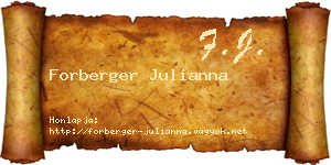 Forberger Julianna névjegykártya